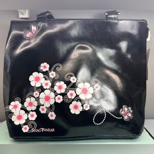 Black Floral Tote Bag